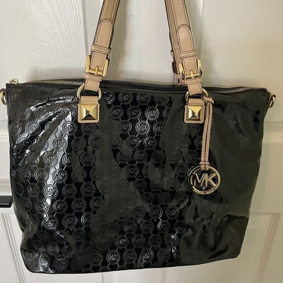 Black Michael Kors jet set tote embossed - Picture 2 of 6